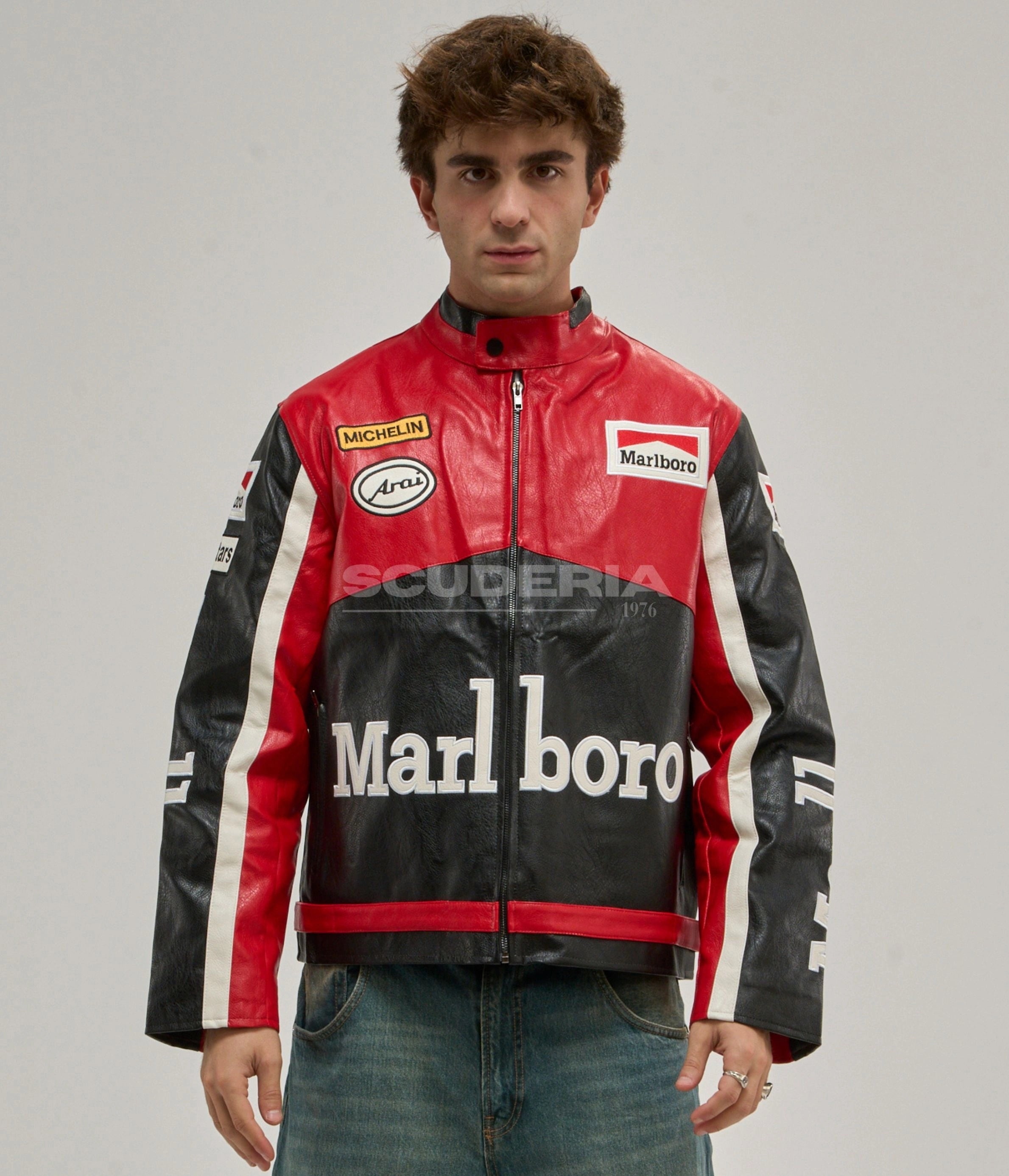 Marlboro Racing Leather Jacket - Black Edition