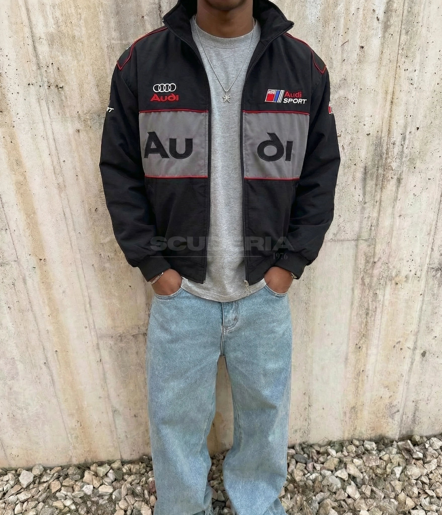 Scuderia 1976 Audi Vintage Racing Jacket streetwear fit outdoor full body mens vintage motorsport jacket
